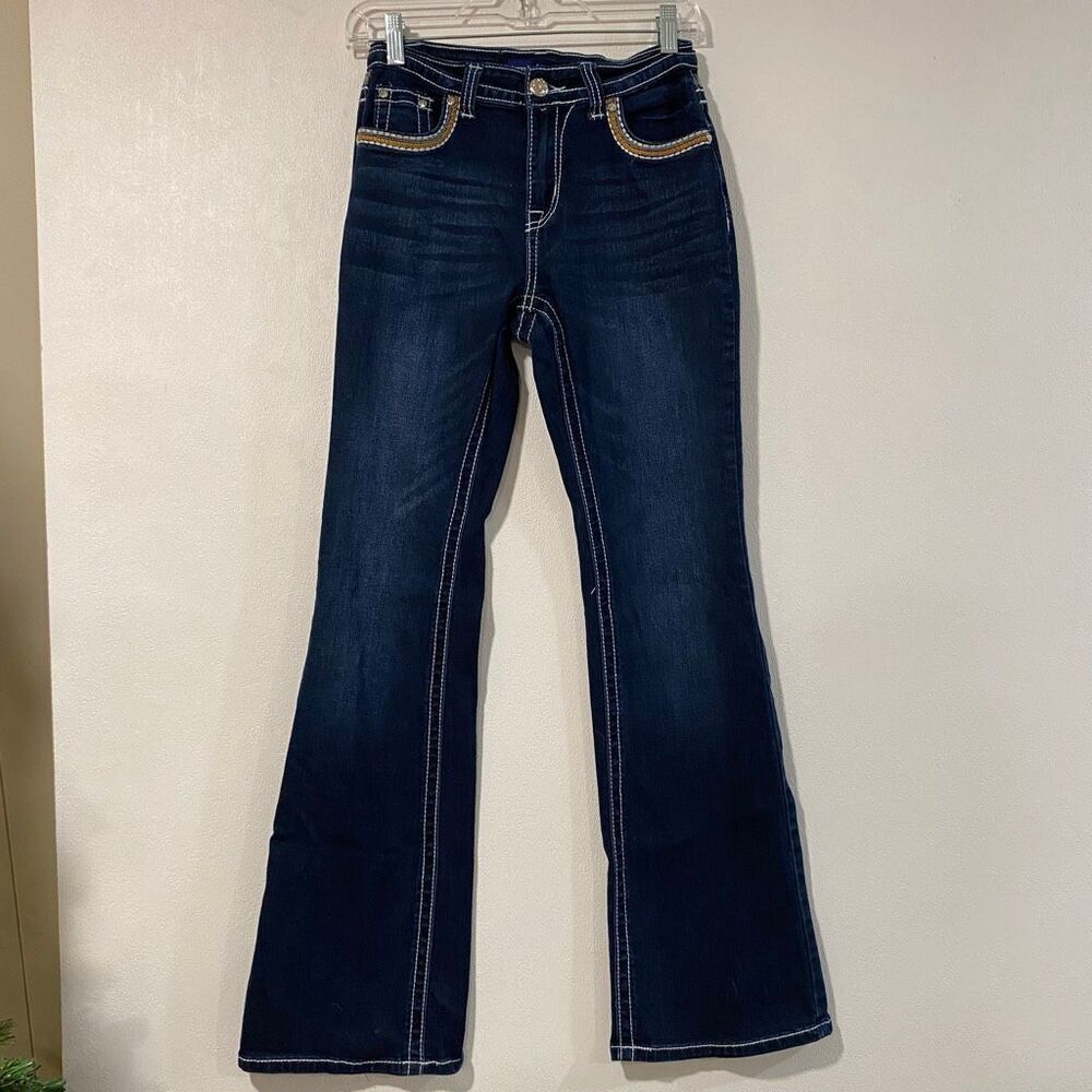 Westfield Eagle Dark Wash Bootcut Jeans Size 5 – Contrast Stitching, Western Sty